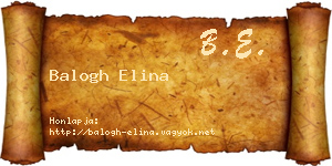 Balogh Elina névjegykártya