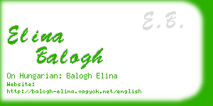 elina balogh business card